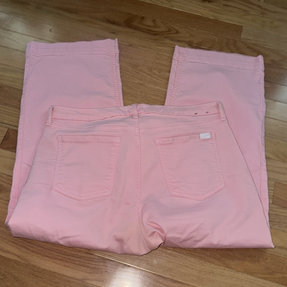 Jen7 7 4 All Mankind Pink Wide Leg Crop Pant Jeans - Picture 7 of 11